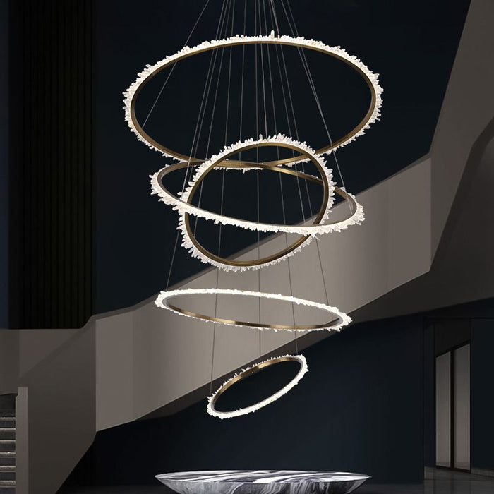Primary Crystal Multi Rings Chandelier-DWHOME