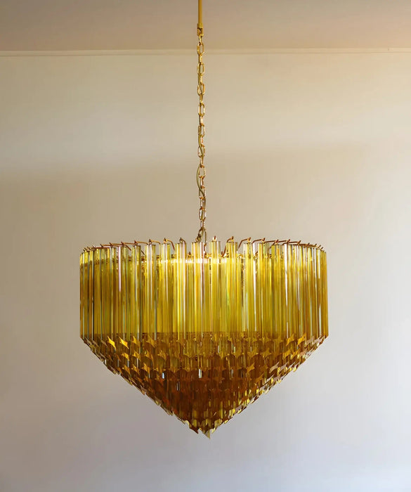 Prism Murano Amber Glass Chandelier-DWHOME