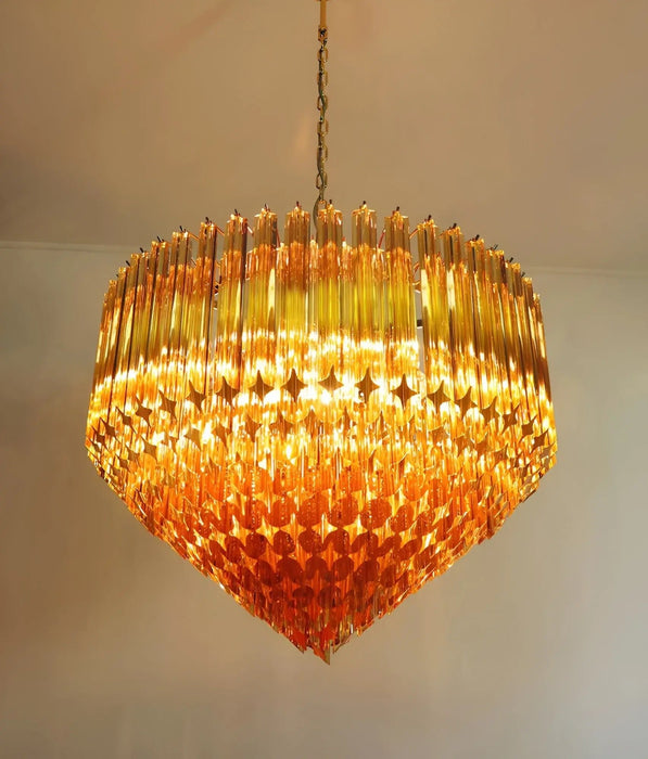 Prism Murano Amber Glass Chandelier-DWHOME