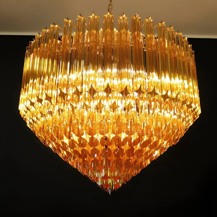 Prism Murano Amber Glass Chandelier-DWHOME