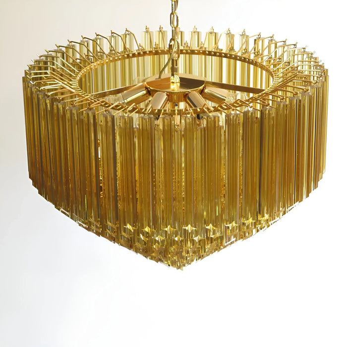 Prism Murano Amber Glass Chandelier-DWHOME