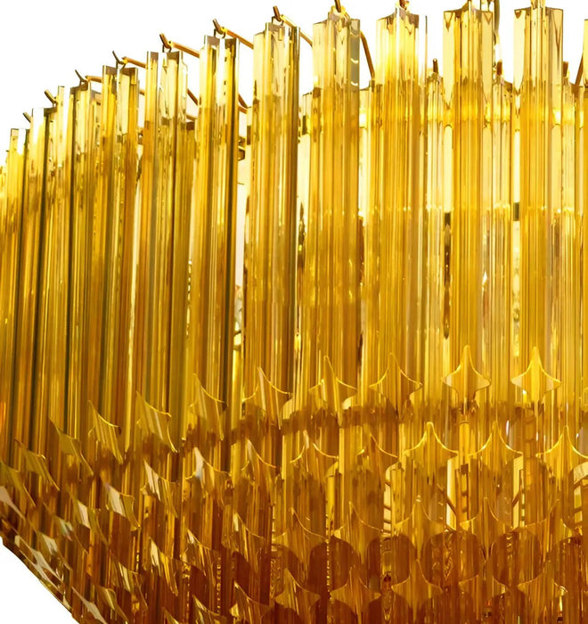 Prism Murano Amber Glass Chandelier-DWHOME
