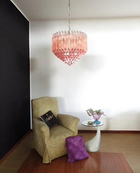 Prism Murano Pink Glass Chandelier-DWHOME