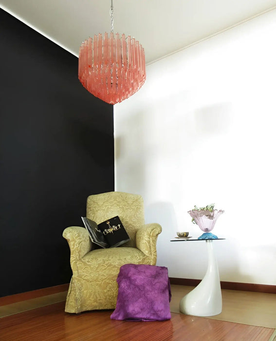 Prism Murano Pink Glass Chandelier-DWHOME