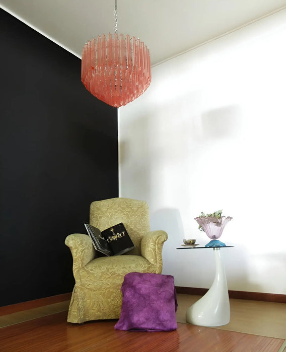 Prism Murano Pink Glass Chandelier-DWHOME
