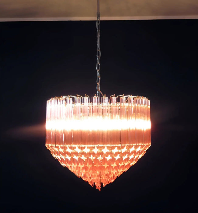 Prism Murano Pink Glass Chandelier-DWHOME