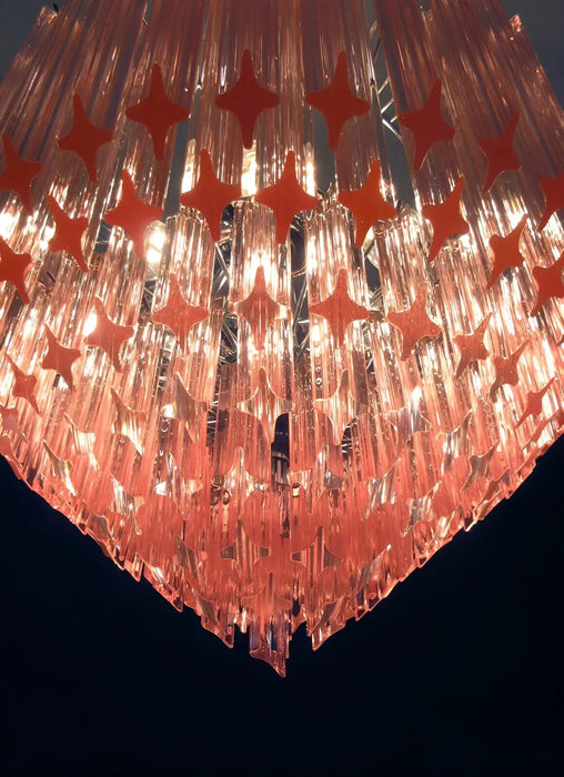 Prism Murano Pink Glass Chandelier-DWHOME