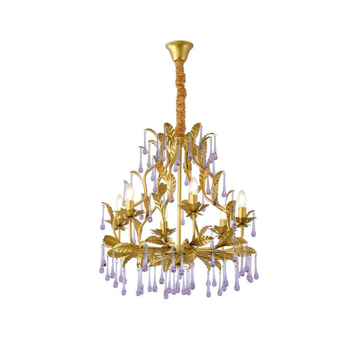 Purple Glass Birdcage Chandelier-DWHOME