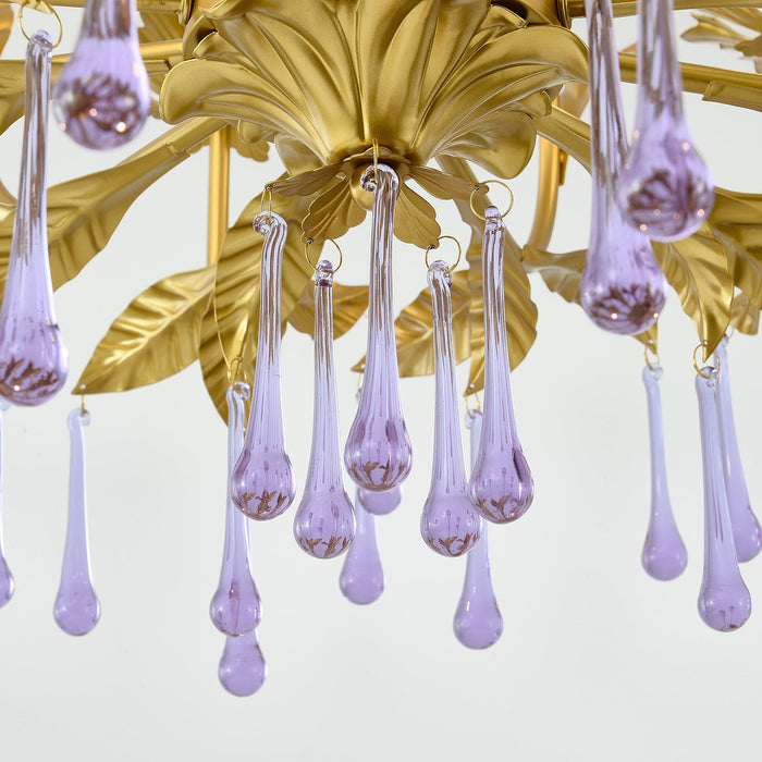 Purple Glass Birdcage Chandelier-DWHOME