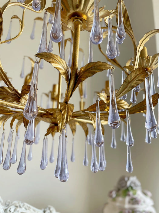 Purple Glass Birdcage Chandelier-DWHOME