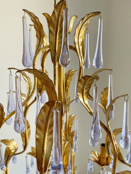 Purple Glass Birdcage Chandelier-DWHOME