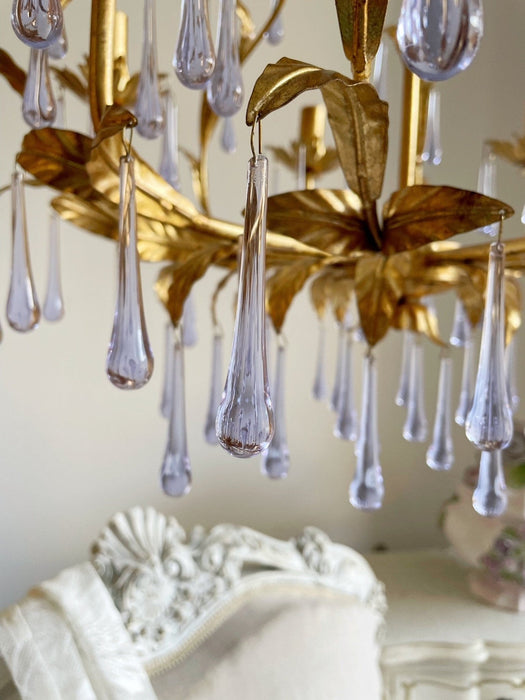 Purple Glass Birdcage Chandelier-DWHOME