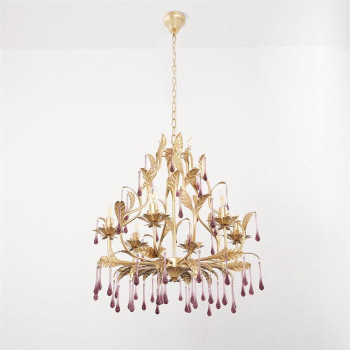 Purple Glass Birdcage Chandelier-DWHOME