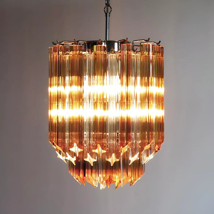 Quadriedri Murano Prisms Amber Transparent Chandelier-DWHOME