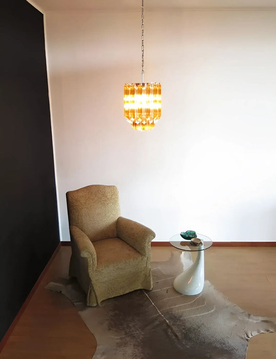 Quadriedri Murano Prisms Amber Transparent Chandelier-DWHOME