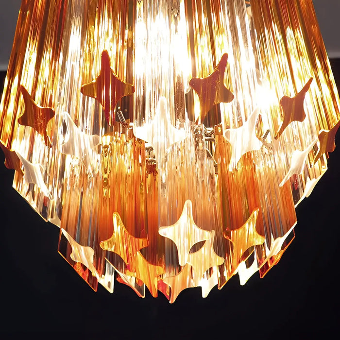 Quadriedri Murano Prisms Amber Transparent Chandelier-DWHOME