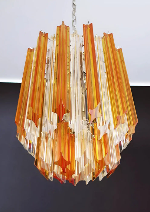 Quadriedri Murano Prisms Amber Transparent Chandelier-DWHOME