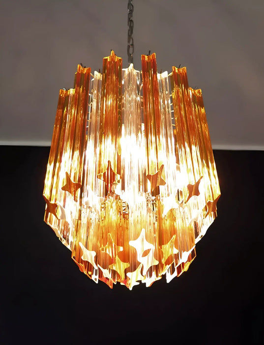Quadriedri Murano Prisms Amber Transparent Chandelier-DWHOME