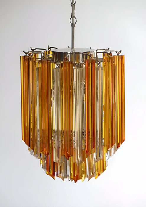 Quadriedri Murano Prisms Amber Transparent Chandelier-DWHOME
