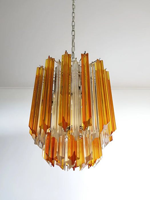 Quadriedri Murano Prisms Amber Transparent Chandelier-DWHOME