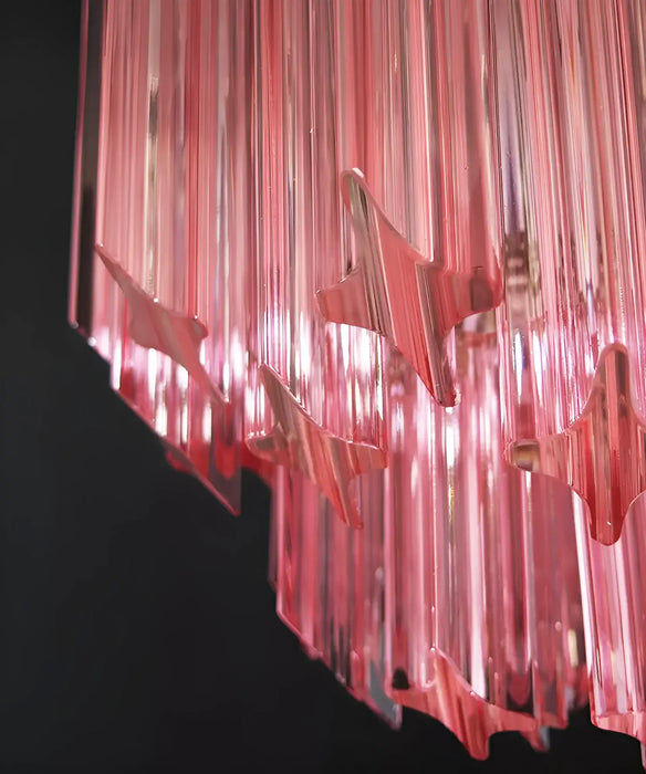 Quadriedri Murano Prisms Pink Chandelier-DWHOME