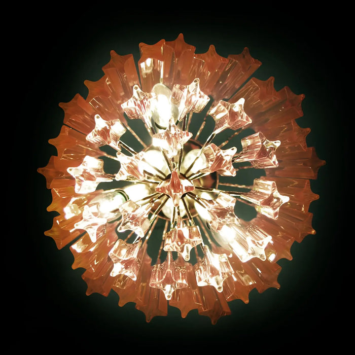 Quadriedri Murano Prisms Pink Chandelier-DWHOME