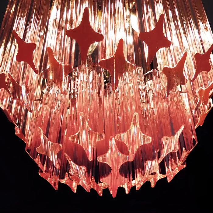 Quadriedri Murano Prisms Pink Chandelier-DWHOME