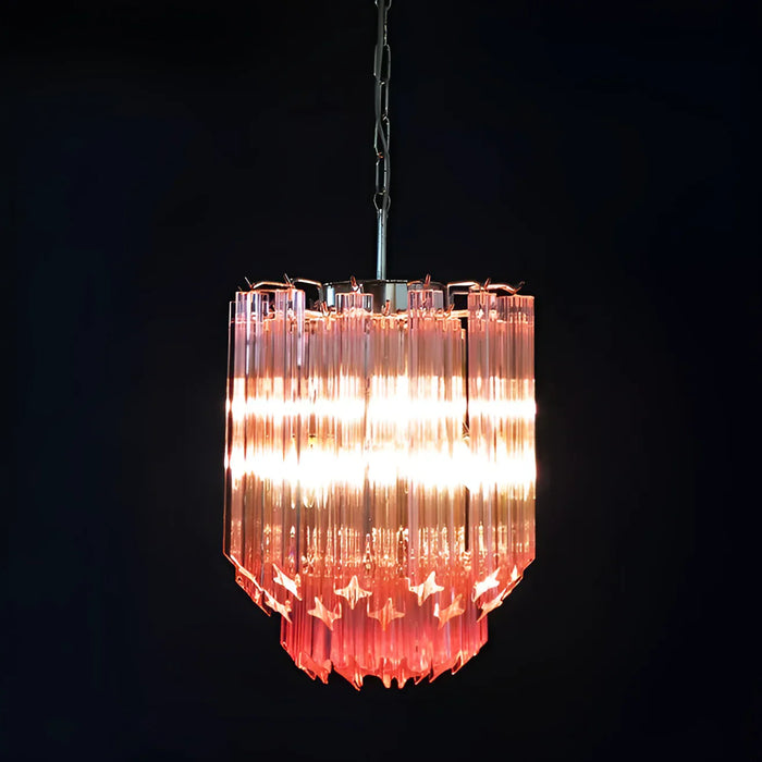 Quadriedri Murano Prisms Pink Chandelier-DWHOME