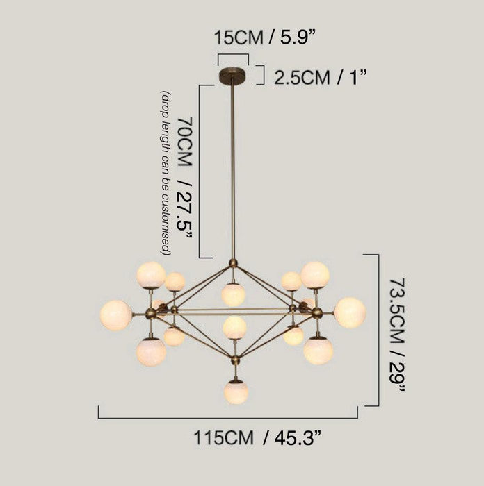 Ritz 15 Bulb Brass Pendant Light - DWHOME
