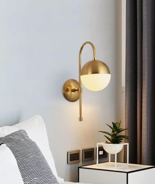 Ragnoku Yellow Copper Round Globe Wall Lamp - DWHOME
