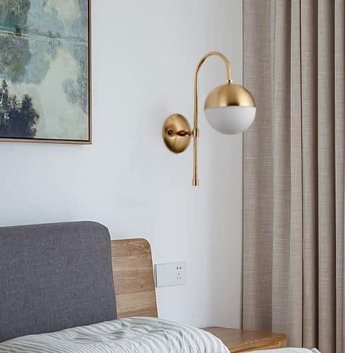 Ragnoku Yellow Copper Round Globe Wall Lamp - DWHOME