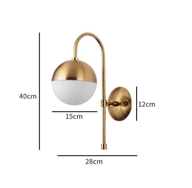 Ragnoku Yellow Copper Round Globe Wall Lamp - DWHOME