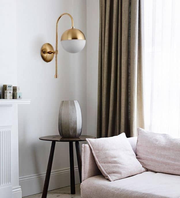 Ragnoku Yellow Copper Round Globe Wall Lamp - DWHOME