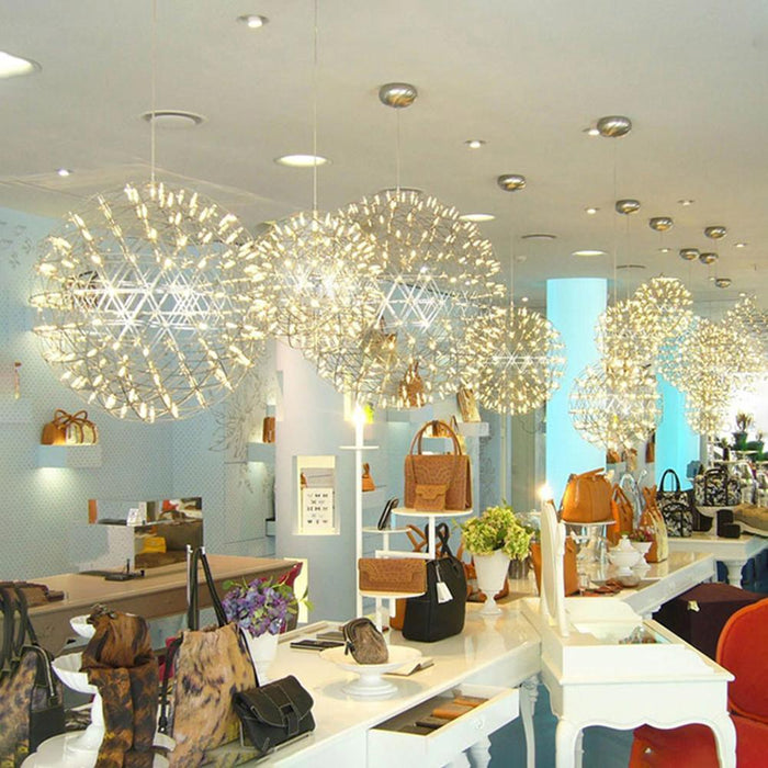 Silver Spark Ball Pendant Light-DWHOME