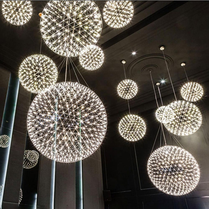 Silver Spark Ball Pendant Light-DWHOME
