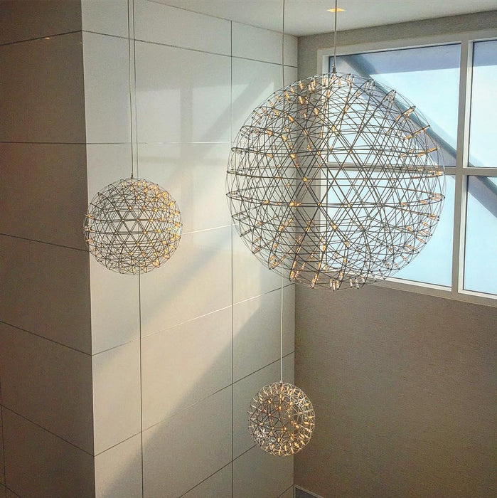 Silver Spark Ball Pendant Light-DWHOME