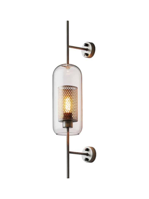 Ramoosin Clear Glass Metal Grill Wall Lamp - DWHOME