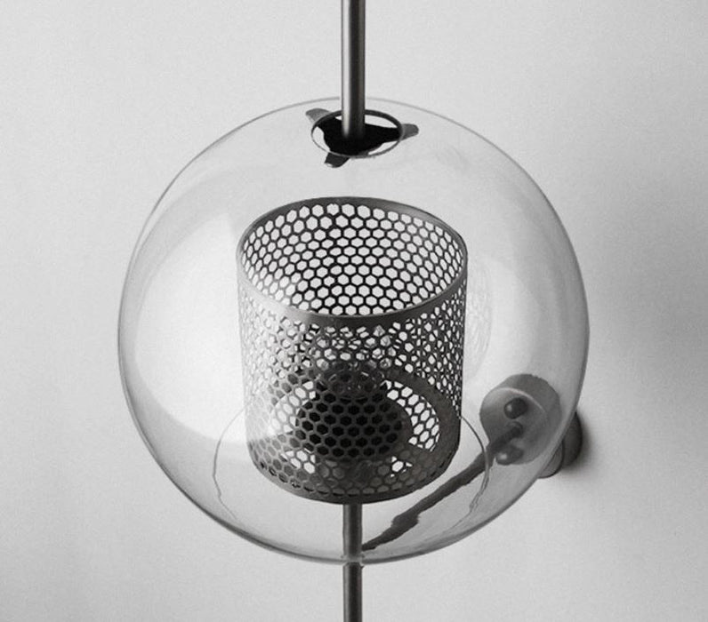 Ramoosin Clear Glass Metal Grill Wall Lamp - DWHOME