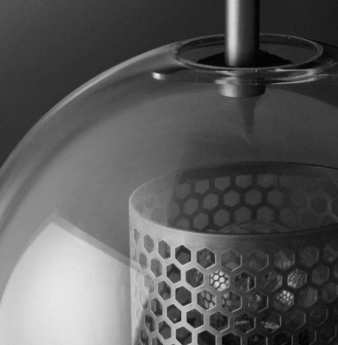 Ramoosin Clear Glass Metal Grill Wall Lamp - DWHOME