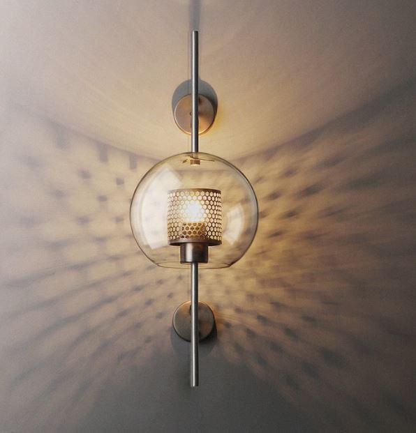 Ramoosin Clear Glass Metal Grill Wall Lamp - DWHOME