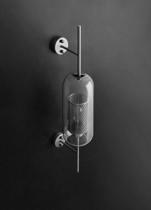 Ramoosin Clear Glass Metal Grill Wall Lamp - DWHOME