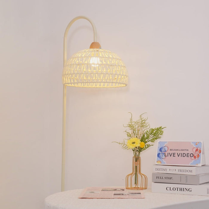 Rattan Arch Floor Lamp-DWHOME