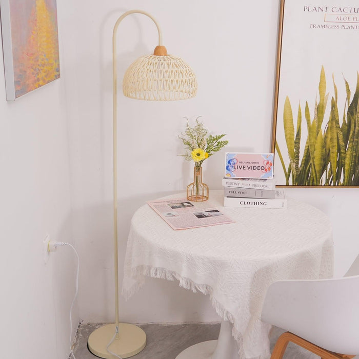 Rattan Arch Floor Lamp-DWHOME