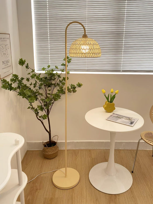Rattan Arch Floor Lamp-DWHOME