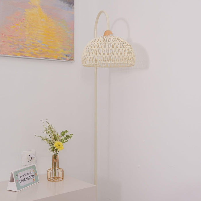 Rattan Arch Floor Lamp-DWHOME