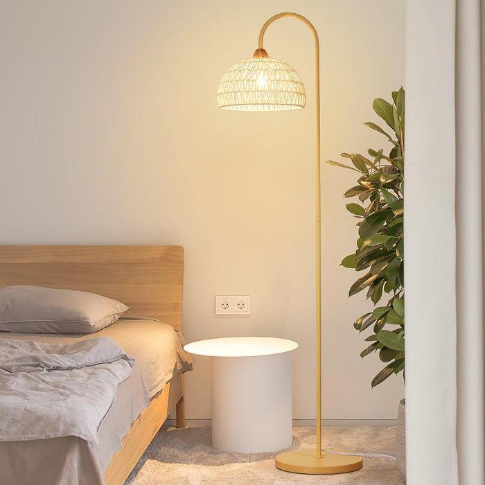 Rattan Arch Floor Lamp-DWHOME