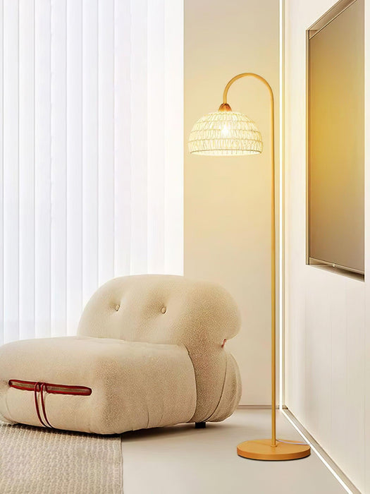 Rattan Arch Floor Lamp-DWHOME