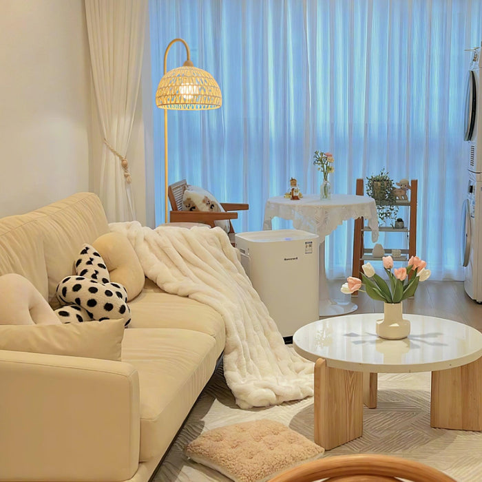 Rattan Arch Floor Lamp-DWHOME