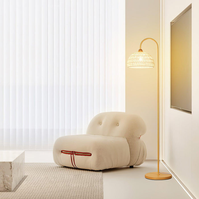 Rattan Arch Floor Lamp-DWHOME