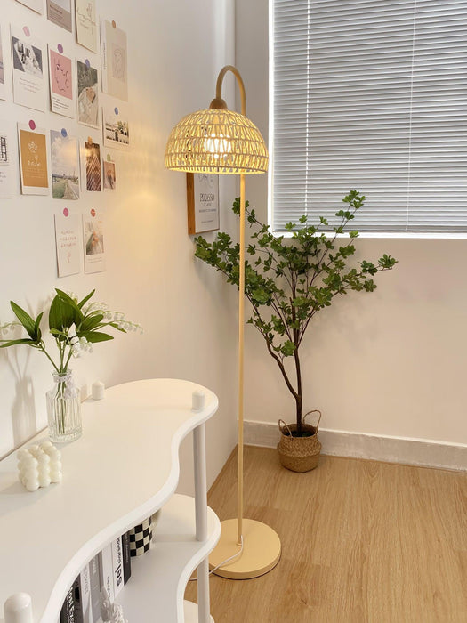 Rattan Arch Floor Lamp-DWHOME